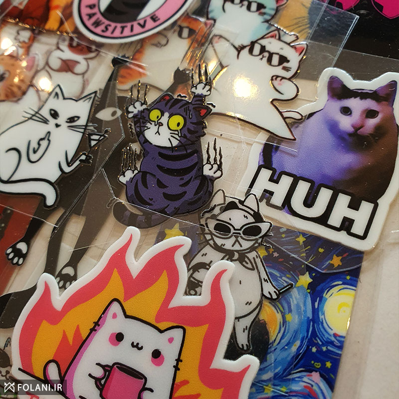 پک ۴0 عددی برچسب طرحهای گربه ای