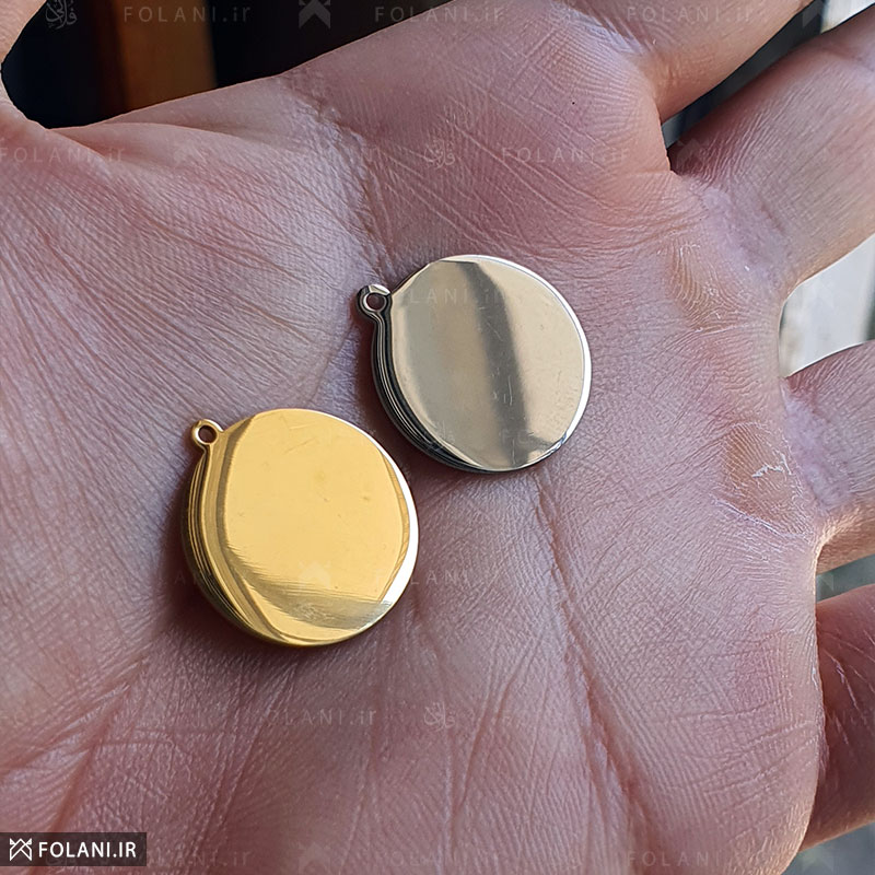 گردنبند حیوان خانگی جنس استیل سفید و طلایی