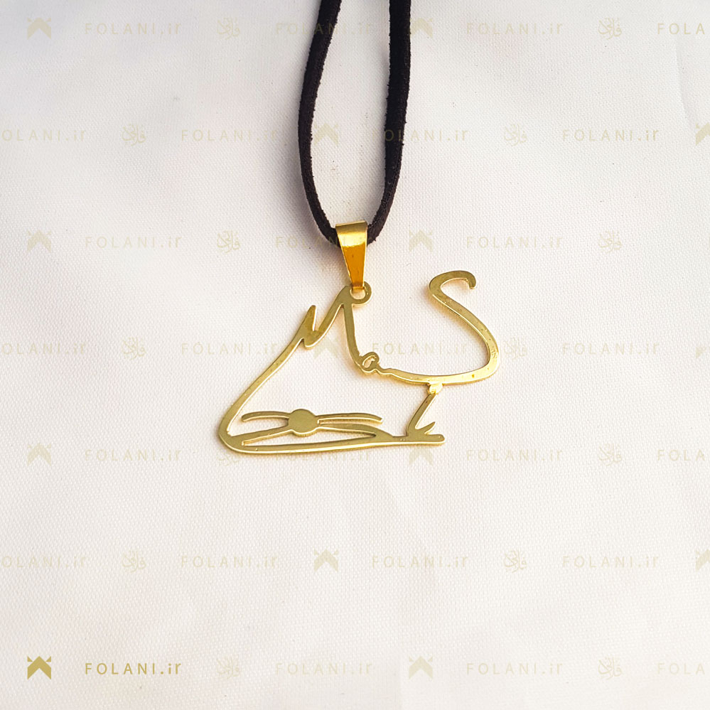 گردنبند طرح مینیمال گربه (ارسالی مشتری) | جنس برنزی