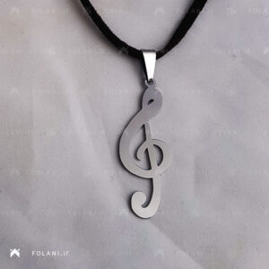 گردنبند طرح سل موسیقی + م | جنس استیل